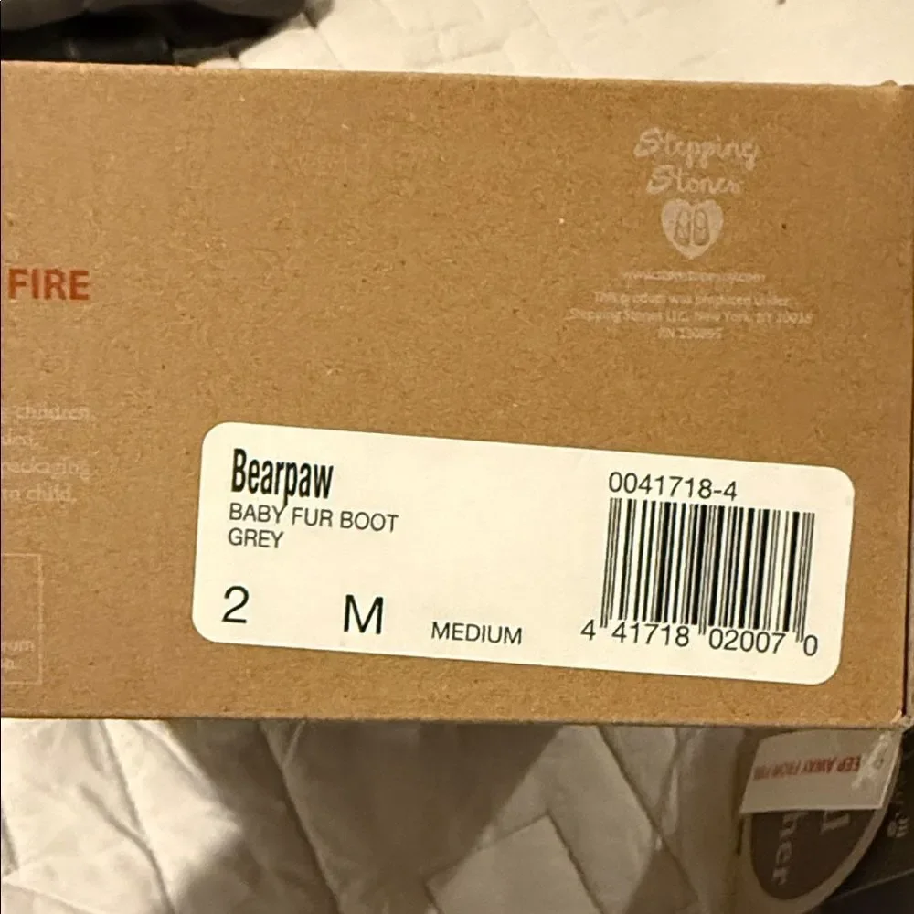 Brand New BearPaw Charcoal Baby Boots Never Worn